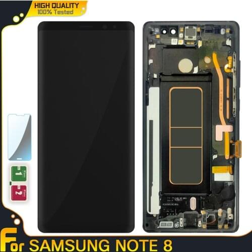 Super AMOLED LCD For SAMSUNG Galaxy NOTE 8 LCD N950 N9500 LCD Display Touch Screen Replacement Parts With Frame 100% Tested