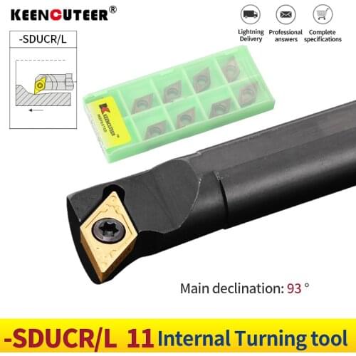 1pc S16Q-SDUCR11 S20R-SDUCR11 S25S-SDUCR11 Internal Turning Tool Holder DCMT Carbide Inserts Lathe Bar CNC Cutting Tools Set