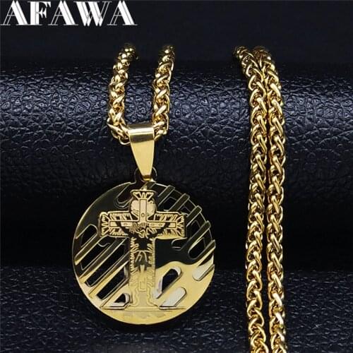 2021 Hip Hop Stainless Steel Goddess Chain Necklaces Women/Men Gold Color 3 Layers Necklaces Jewelry chaine homme N6008S02