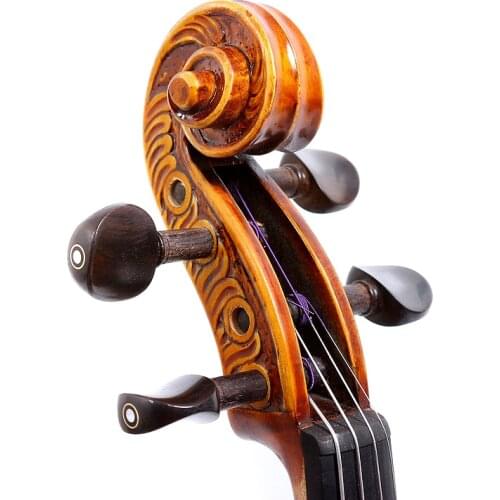 4 string 4/4 Violin Ebony parts Flame Maple Back Antique Varnish Spruce Master Powerful Sound Pro#6