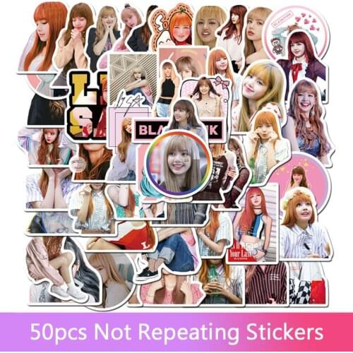 50pcs female singer Lisa luggage laptop decoration sticker