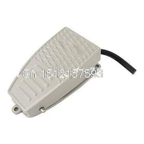 AC 220V Light Press Metal Pedal Foot Switch Off White