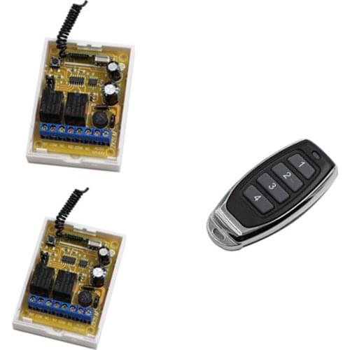 DC 12V 24V RF Wireless Remote Control Switch System 2 piece Receivers Board With Transmitter for Appliances Gate Garage Door