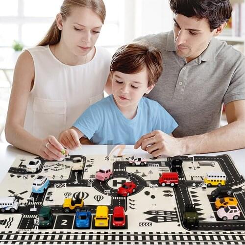 Childrens toys car goods Car model Toy cars Toys in childrens traffic parking lot Small traffic road sign cloth Toys for boy