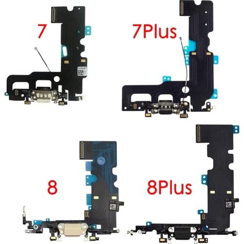 USB Charging Port Dock Connector Flex Cable + Microphone + Cellular Antenna Replacement Part For iPhone 7 7 Plus 8 8 Plus