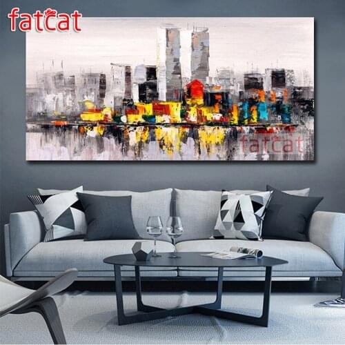FATCAT Abstract colorful landscape Large Diy Diamond Painting Full square round drill 5d Diamond Embroidery Kit Mosaic AE2725