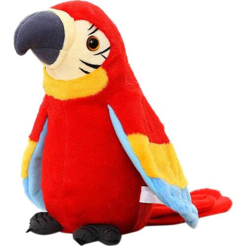 Talking Record Cute Parrot Waving Wings Electronic Pet Stuffed Plush Toy Educational Toy for Kids Birthday Gift Boy Girl New
