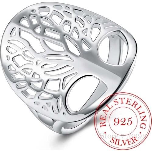 100% 925 Sterling Silver Ring Tree of Life Rings for Women Classic Accessories Anillos Fine Jewelry New Mothers Day Mom Gifts