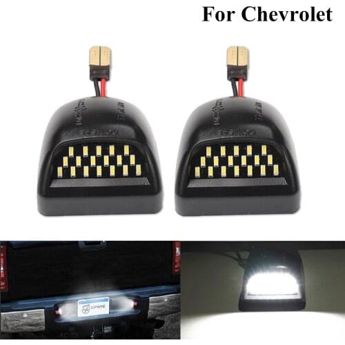 2 pcs 18 Led Car Number License Plate Light Lamp For Chevrolet Silverado Avalanche Suburban Tahoe Traverse 1500 2500 3500 HD