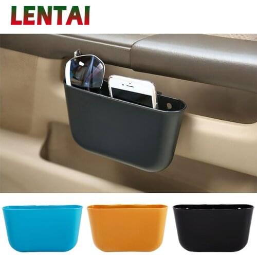 LENTAI For Opel astra h j g insignia vectra Suzuki swift grand Seat leon 1PC Car Hanging Trash Box Phone Holder Storage Bag