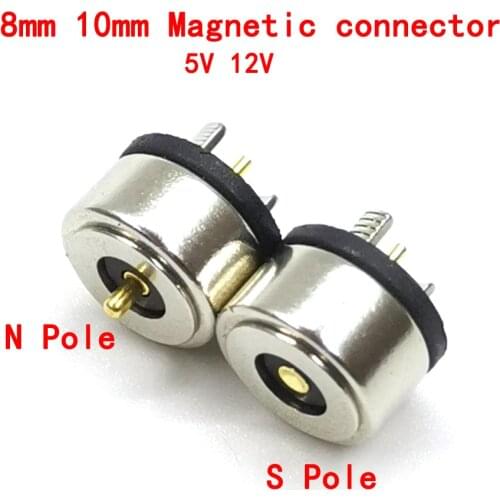 3set DC 2pin Miniature Magnetic pogo pin Connector 5V 12V Smart Water Cup Charging Magnet 2A 3A Current LED Light Power Socket