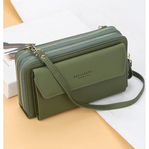 Fashion Daily Use Card Holder Mini Messenger Casual Women Pure Color Multi-layers Wallet Card Holder Shoulder Bags