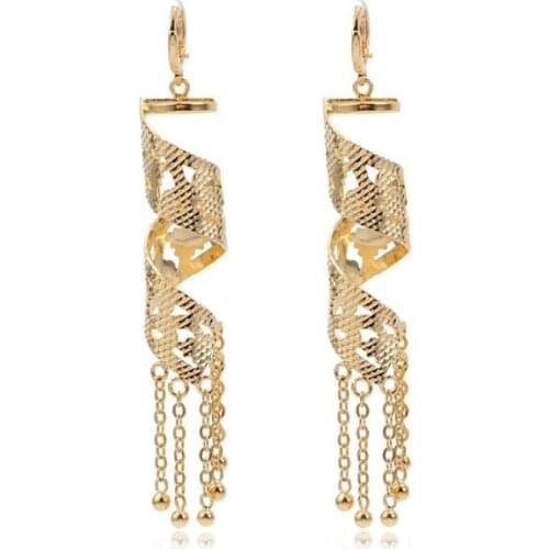 MxGxFam Gold Color Retro Drop Earrings Fashion For Women Jewelry with Tassel