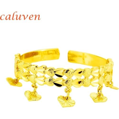 New Kids Bangle & Bracelets Heart Kids Baby/ Boys/ Girls Jewelry Bangles Gold Color Ethiopian Jewelry for Children Gift