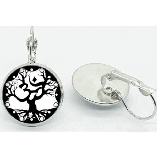 New Yin Yang Tai Chi Tree Of Life Earrings Round Glass High-End Earrings WomenS Best Gifts