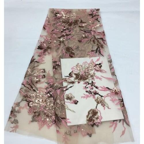 Newly-designed African Lace Fabric In 2021 High-quality Lace Fabric French Sequin Embroidery Tulle Lace Fabric XX3886