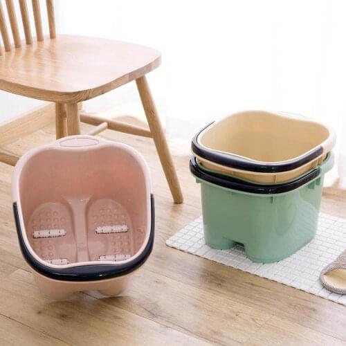 Portable Japanese Style Foot Bath Tub Roller Massage Foot Bucket Large Plastic Foot Washing Barrel Health Essential Artifact
