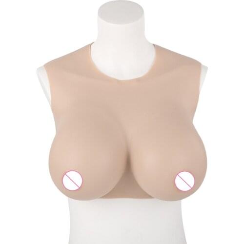 B To G Cup Realistic Silicone Breast Plate Forms Round Collar Prosthesis Transvestite Crossdresser Sofe Fake Boobs Enhancer