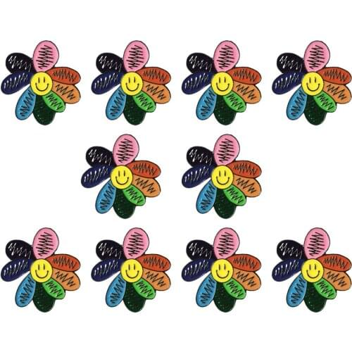 RSHCZY 10Pcs/Lot Vintage Colorful Flower Enamel Pin Fashion Wish Brooches For Women Hat Coat Backpacks Accessories Jewelry Gift
