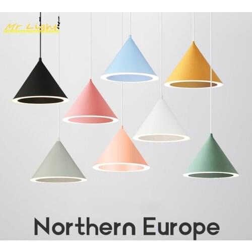 Nordic Minimalist LED Pendant Lights Lighting Restaurant Cafe Pendant Lamp Dinning Room Kitchen Home Deco Macarons Hanging Lamps