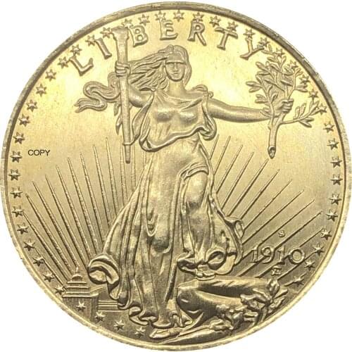 United States Liberty 1910 1910 D 1910 S Twenty 20 Dollars Saint Gaudens Double Eagle With Motto In God We Trust Gold Copy Coin