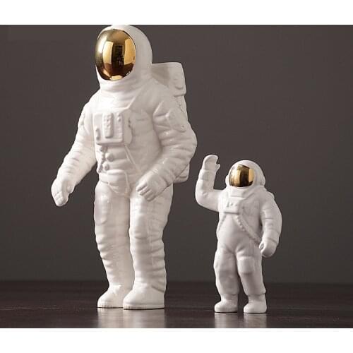 Modern simple ceramic astronaut ornaments Nordic creative home soft decoration living room European furnishings