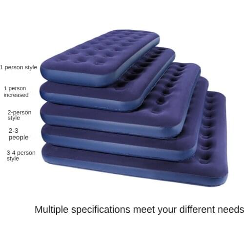 Dark Blue Flocking, Comfortable, Breathable, Explosion-Proof and Moisture-Proof Double Outdoor Honeycomb Inflatable Mattress