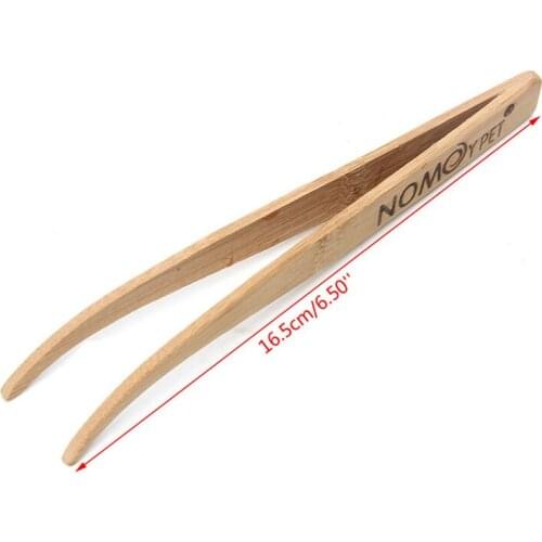 Angled Reptile Terrarium Feeding Tongs Tweezers Eco-Friendly Bamboo Feeding Tool