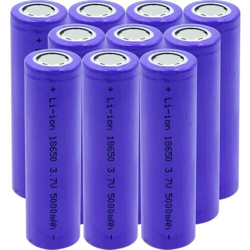 YCDC 1-10Pcs 18650 Li-ion Battery High Capacity 5000mAh 3.7V For Flashlight Toys Headlamp Rechargeable Replacement Batteries