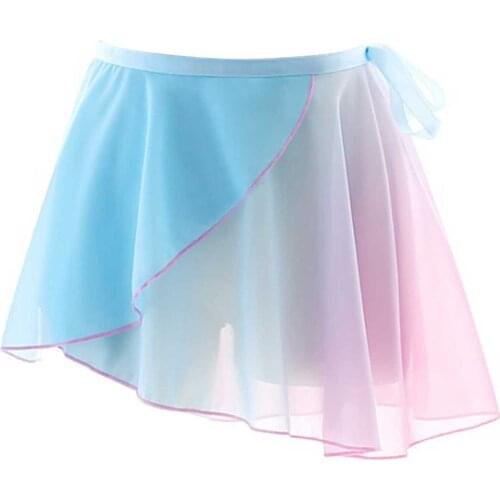 Professional Adult Ballet Dance Tutu Skirt Gradient Chiffon Lace-up Wrap Skirt Dance Training Gymnastics Performance Asymmetric