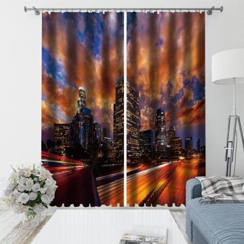 Window Treatment 3D Curtain Printing city scenery Curtains For Living Room Bedroom Modern Beautiful Room Curtains
