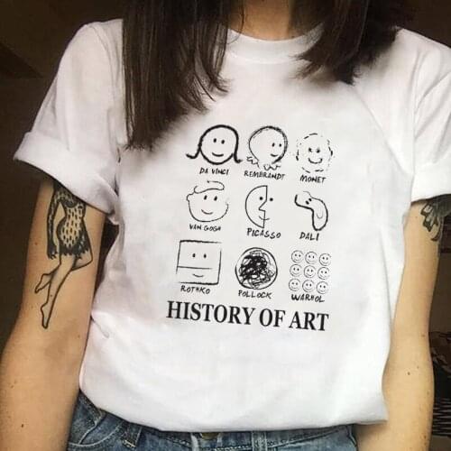 Women Clothes Print Ladies Flower Art History Printed Summer Ladies Woman Women Top Casual Tee Shirt T Female T-shirt