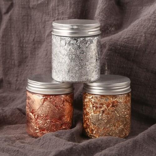 About 50g Gold Foil Gold Flake Paper Silver Leaf Nail Beauty Cosmetic Gilding For Nail Decoration Golden Artwork Diy Crafts Etc