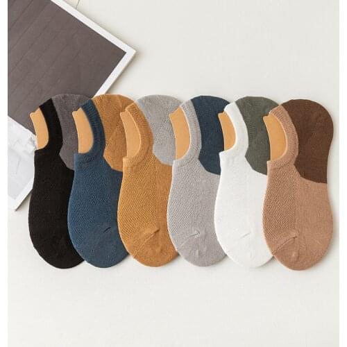 10 Pairs/Lot Cotton Mens Socks Mesh Breathable Short Ankle Socks Patchwork Style Spring/Summer Boat Socks Daily Socks Men Boys