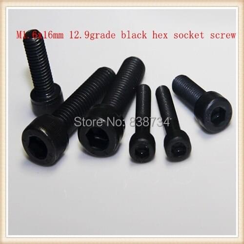1000pcs high quality 12.9grade steel with black oxide m1.6*16 hex socket machine screw