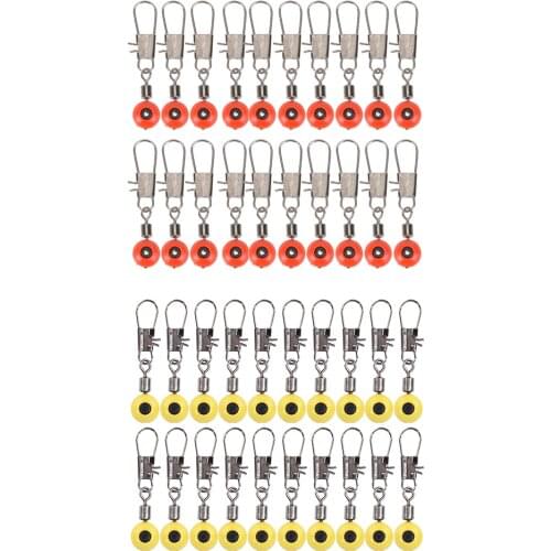 20pcs Fishing Float Rolling Swivel Supplies Tackle Tool Fishing Line To Hook Swivels Shank Clip Connector Fishing Accessories