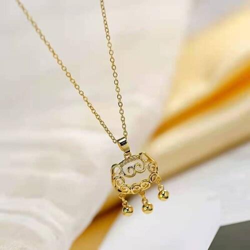 2021 New Blessing Necklace Good Luck and Safe Pendant Necklace Female Fashion Necklace Trendy Jewelry Delicate Clavicle Chain