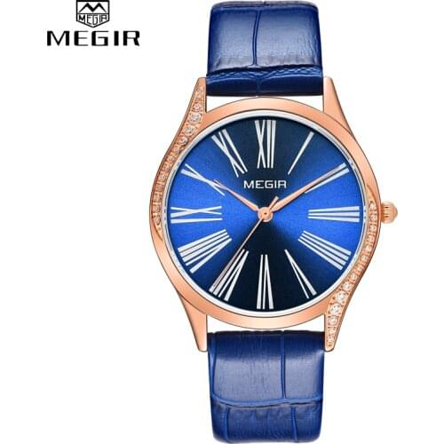 MEGIR Women Watch Top Luxury Brand Fashion Ladies Quartz Wrist Watch Casual Leather Waterproof Female Clock Relogio Feminino