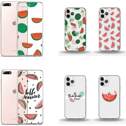 Summer fruit watermelon Phone Case Transparent for iPhone Samsung A S 11 12 6 7 8 9 10 20 Pro X XS Max XR Plus lite