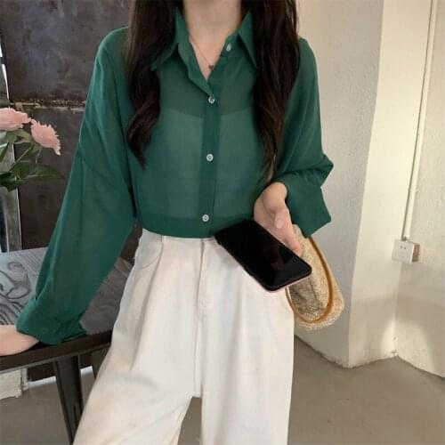 Cheap wholesale 2021 spring summer autumn new fashion casual ladies work women Blouse woman overshirt female OL At8227M