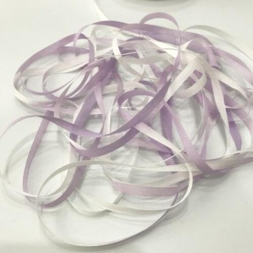 4mm purple variegated color 100% pure silk woven double face silk ribbons for embroidery and handcraft project,gift packing