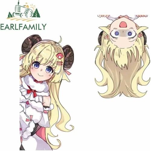 EARLFAMILY 13cm for Tsunomaki Watame Hololive Car Stickers Fashionable Occlusion Scratch Decals Car Accessories Laptop Decor