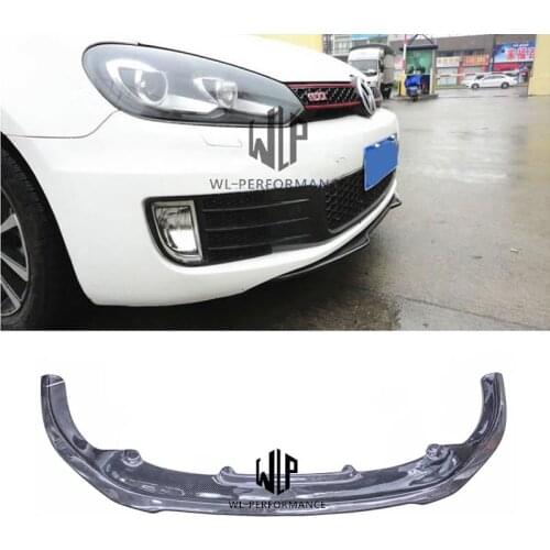 Golf 6 High Quality Carbon Fiber Front Bumper Lip Spoiler Car Styling for Volkswagen Golf 6 GTI Car Body Kit 2009 -2013