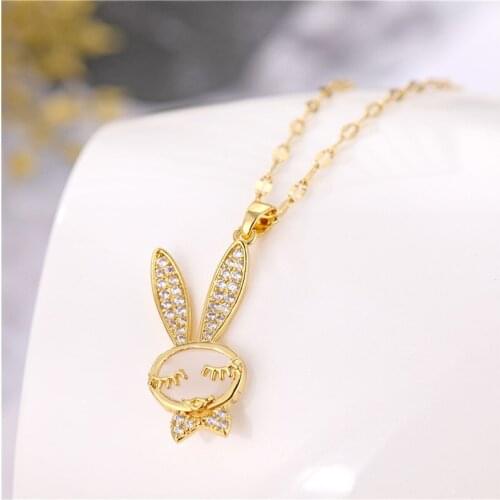Ins Hot Necklace Bunny Rabbit Necklace Hip-pop Choker High Quality Female Jewelry