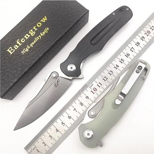 Eafengrow EF967 D2 Blade G10 Handle Survival Pocket Camping Knife Hunting Tactical EDC Outdoor Folding Knife