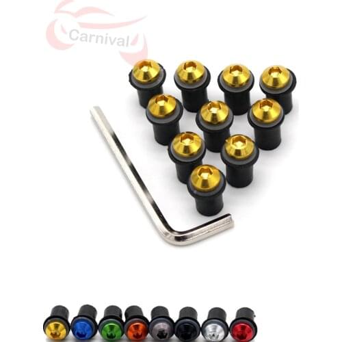 Motorcycle Windshield Nut Bolt Kit 5mm 10Ps Eight Colors For HONDA CBR 600 RR / F4I / F4 VFR 800 steed 1000RR CB1000R