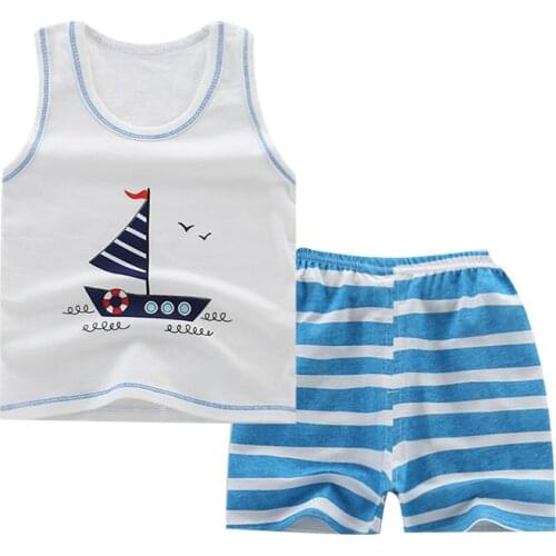 2019 Baby Boys Sets Summer Boys Sets Clothes T Shirt+short Pants Cotton Sports Letter Printed Set Children Suit Boys Clothes