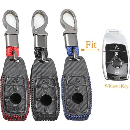 Kutery 3 Butttons Leather Remote Key Case For Mercedes Benz E300 E300L W213 E200 E200L E Class 2018 2017 2016 Car Accessories