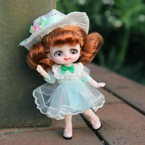 Dream Fairy 1/8 Dolls 28 Joints BJD Doll 6 inch Cute Dress Up Makeup DIY Toy Mini Pocket Ball Jointed Dolls for Girls