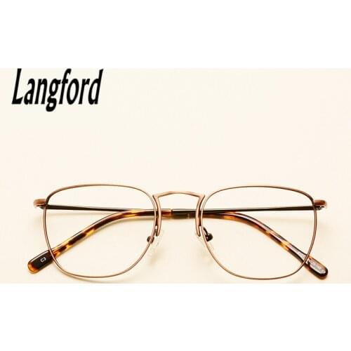 Langford vintage round gold eyeglass frames for men gold optical eyeglass frames woman glasses full-glasses 8103